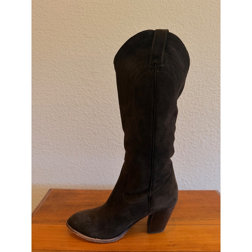 FRYE Womens Ilana Pull-On Western Boot Dark Brown Suede 10 Festival Cowgirl Boho - Picture 4 of 12
